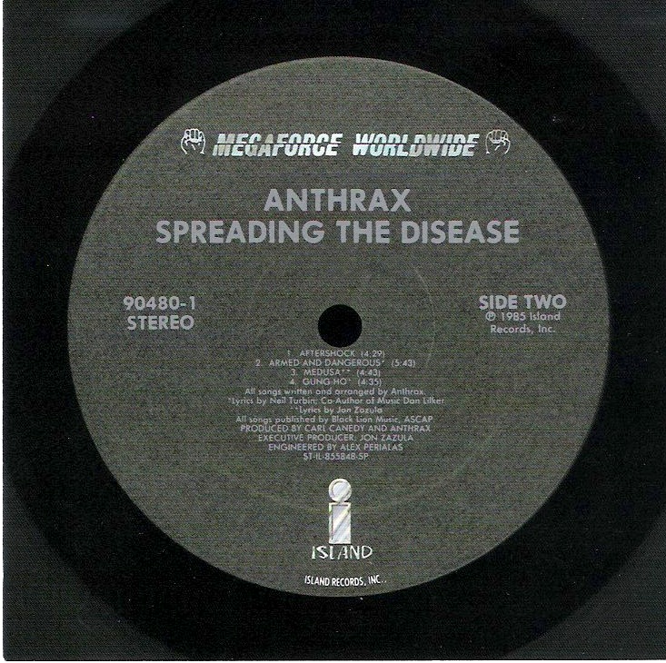 Side Two Vinyl Sticker, Anthrax - Spreading The Disease